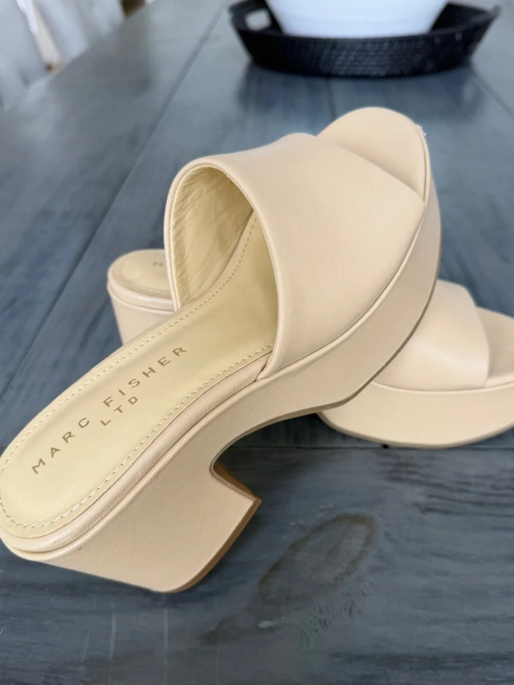 Marc Fisher Forina Platform Sandal – Nude/Beige – Size 6.5 – NWOT